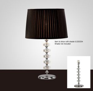 Elenor Crystal Table Lamp WITHOUT SHADE 1 Light E27 Silver Finish