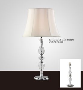 Albas Crystal Table Lamp WITHOUT SHADE 1 Light E27 Silver Finish