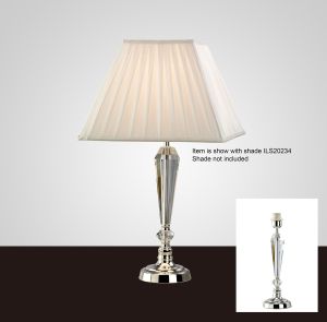 Freya Crystal Table Lamp WITHOUT SHADE 1 Light E27 Silver Finish