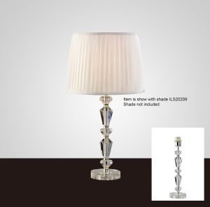 Renee Crystal Table Lamp WITHOUT SHADE 1 Light E27 Silver Finish