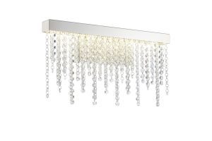 Bano Medium Dimmable Wall Light 9W LED, 4000K, 1160lm, Polished Chrome / Crystal Chain, 3yrs Warranty