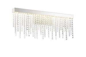 Bano Large Dimmable Wall Light 12W LED, 4000K, 1460lm, Polished Chrome / Crystal Chain, 3yrs Warranty