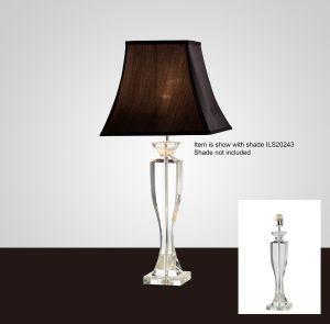 Carmela Crystal Table Lamp WITHOUT SHADE 1 Light E27 Silver Finish