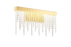 Bano Medium Dimmable Wall Light 9W LED, 4000K, 1160lm, French Gold / Crystal Chain, 3yrs Warranty