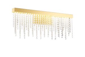 Bano Large Dimmable Wall Light 12W LED, 4000K, 1460lm, French Gold / Crystal Chain, 3yrs Warranty