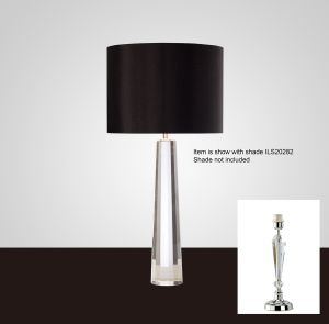 Tia Table Lamp 1 Light E27 Silver Finish/Crystal