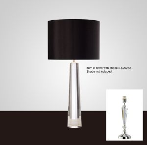 Tia Crystal Table Lamp Without Shade, 1 Light E27 Silver Finish