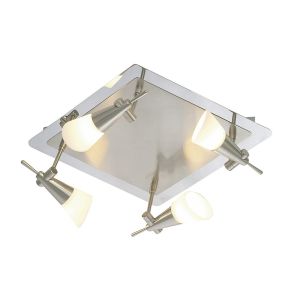 Diama Flush Plate G9 4 Light G9 Nickel/Polished Chrome/Opal Glass