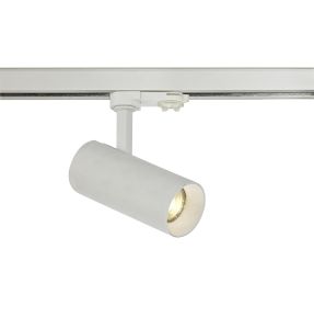 Eos T 10 Triac Dimmable, Tridonic 10W 719lm 4000K 24°, White & White, Cylinder Track Light, 90° Tilt, 350° R/tion, 3P Adaptor, 5yrs Warranty