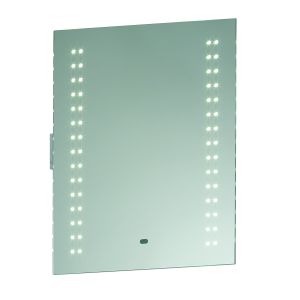 Perle Single LED Bathroom Mirror Mirrored Glass/Silver Paint Finish