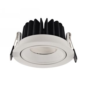 Beck A 10, 10W, 250mA, White LED Recessed Adj. Downlight, Cut Out 83mm, 780lm, 24° Deg, 2700K, IP44, DRIVER NOT INC., 5yrs Warranty