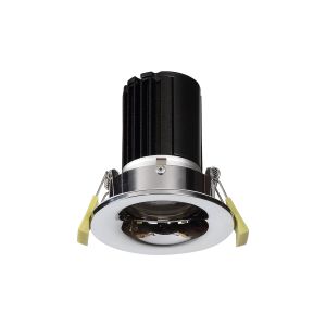 Bruve 10 Dimmable Tridonic 10W 719lm 4000K 24°, Polished Chrome IP65 Fixed Recessed round Downlight, NO DRIVER REQUIRED, 5yrs Warranty