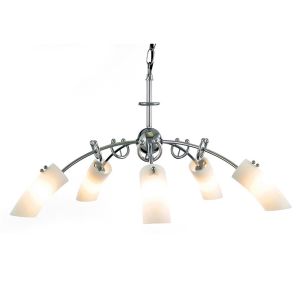 Lucia 64cm Pendant 5 Light G9 Polished Chrome/Frosted Glass