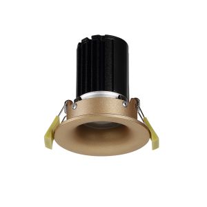 Bruve 10 Dimmable Tridonic 10W 688lm 2700K 12°, Champagne Gold IP65 Fixed Recessed round Downlight, NO DRIVER REQUIRED, 5yrs Warranty