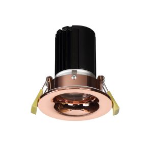 Bruve 10 Dimmable Tridonic 10W 688lm 2700K 12°, Rose Gold IP65 Fixed Recessed round Downlight, NO DRIVER REQUIRED, 5yrs Warranty