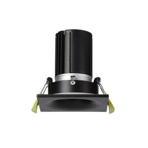 Bruve 10 Dimmable Tridonic 10W 688lm 2700K 12°, Matt Black IP65 Fixed Recessed Square Downlight, NO DRIVER REQUIRED, 5yrs Warranty