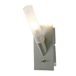 Sona Wall Lamp 1 Light G9 Switched Satin Chrome/Frosted Glass