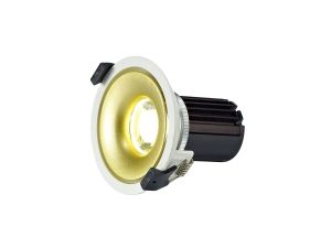 Bolor 10 Dimmable Tridonic 10W 719lm 4000K 36°, White/Gold IP20 Fixed Recessed Spotlight , NO DRIVER REQUIRED, 5yrs Warranty