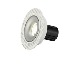 Bolor T 10 Dimmable Tridonic 10W 632lm 2700K 24°, White/Silver IP20 Trimless Fixed Recessed Spotlight , NO DRIVER REQUIRED, 5yrs Warranty