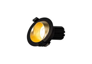 Bonia 10 Dimmable Tridonic 10W 676lm 3000K 36°, Black/Gold 27° Angled Round Downlight , NO DRIVER REQUIRED, 5yrs Warranty