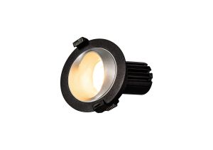 Bonia 10 Dimmable Tridonic 10W 676lm 3000K 36°, Black/Silver 27° Angled Round Downlight , NO DRIVER REQUIRED, 5yrs Warranty