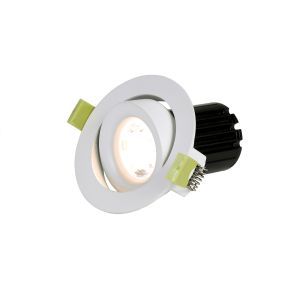 Bruve 10 Dimmable Tridonic 10W 676lm 3000K 36° Matt White Fixed Adjustable Round Spot light IP20 , NO DRIVER REQUIRED, 5yrs Warranty