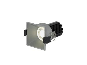 Biox 10 Powered by Tridonic 10W 688lm 2700K 12°, Silver IP20 Square Fixed Recessed Spotlight , NO DRIVER REQUIRED, 5yrs Warranty