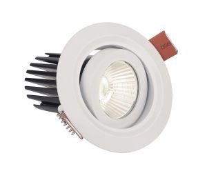 Bama R 10 Dimmable Tridonic 10W 716lm 3000K 12°, White IP20 Adjustable Round Recessed Spotlight , NO DRIVER REQUIRED, 5yrs Warranty