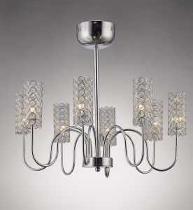 Martina 55cm Pendant 8 Light G4 Polished Chrome/Crystal, NOT LED/CFL Compatible