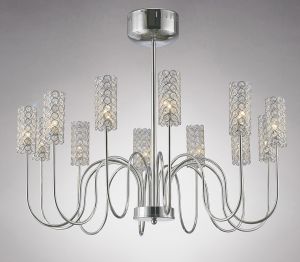 Martina Pendant 12 Light G4 Polished Chrome/Crystal, NOT LED/CFL Compatible