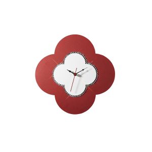(DH) Infinity Flower Clock Red/White