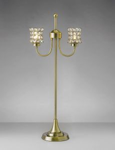 Nelson Crystal Table Lamp 2 Light G9 Antique Brass