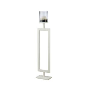 (DH) Nerissa Candle Holder 76cm White/Clear Glass