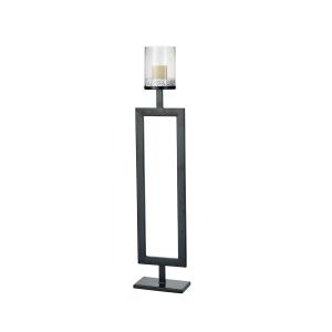 (DH) Nerissa Candle Holder 109cm Black/Clear Glass