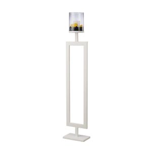 (DH) Nerissa Candle Holder 131cm White/Clear Glass