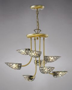 Ashton Pendant 8 Light G9 Antique Brass/Crystal