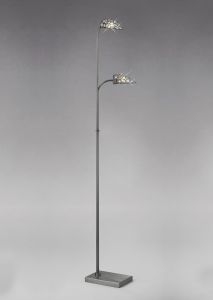 Ashton Floor Lamp 2 Light G9 Satin Nickel/Crystal, NOT LED/CFL Compatible