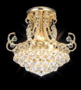 Pearl Ceiling 9 Light E14 French Gold/Crystal
