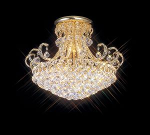 Pearl Ceiling 12 Light E14 French Gold/Crystal Item Weight: 18.3kg