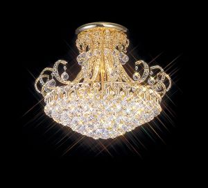 Pearl 60cm Ceiling 12 Light E14 French Gold/Crystal Item Weight: 18.3kg