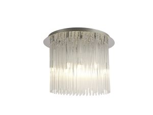 Zanthe 46cm Ceiling Round 10 Light G9 Polished Chrome/Clear Glass