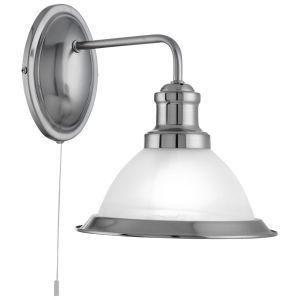 Bistro - 1 Light Wall Bracket, Satin Silver, Marble Glass