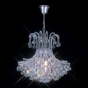Bask 64cm Pendant Round 6 Light E14 Polished Chrome/Crystal Item Weight: 18.5kg