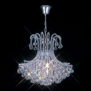 Bask 64cm Pendant Round 6 Light E14 Polished Chrome/Crystal Item Weight: 18.5kg