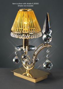 Tara Crystal Table Lamp 1 Light E14 French Gold, NOT LED/CFL Compatible