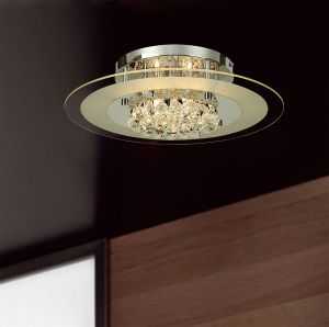 Delmar Flush Ceiling Round 6 Light G9 Polished Chrome/Glass/Crystal