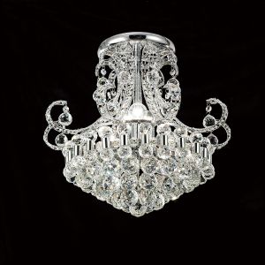 Pearl 45cm Ceiling Round 9 Light E14 Polished Chrome/Crystal