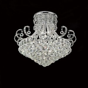 Pearl 60cm Ceiling Round 12 Light E14 Polished Chrome/Crystal Item Weight: 18.3kg