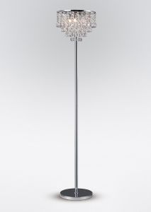 Atla Floor Lamp 4 Light G9 Polished Chrome/Crystal, NOT LED/CFL Compatible