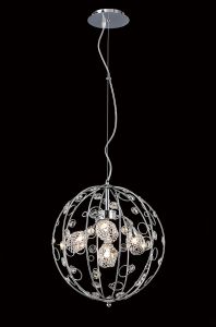 Sorrento 38cm Pendant Cylinder 3 Light G9 Polished Chrome/Crystal